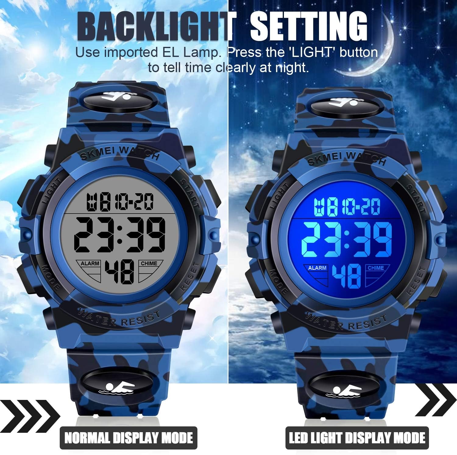 LED 50M Waterproof Kids Digital Sport Watch - Kids Gifts
