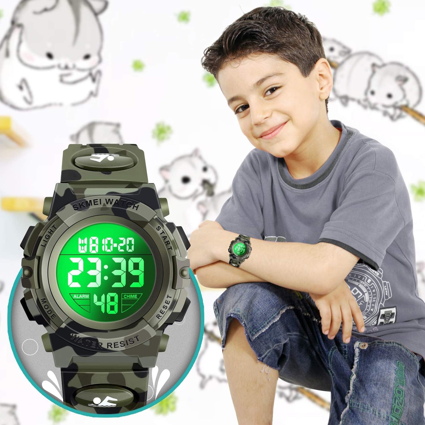LED 50M Waterproof Kids Digital Sport Watch - Kids Gifts