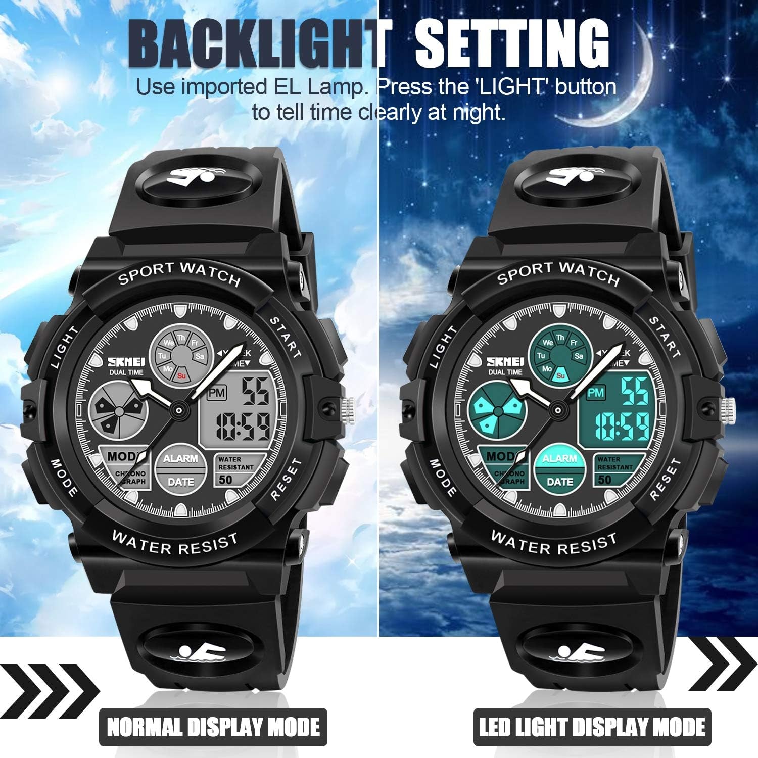 Kids Digital Watches, LED Waterproof Sports Watches for Kids- Best Gifts for Boys