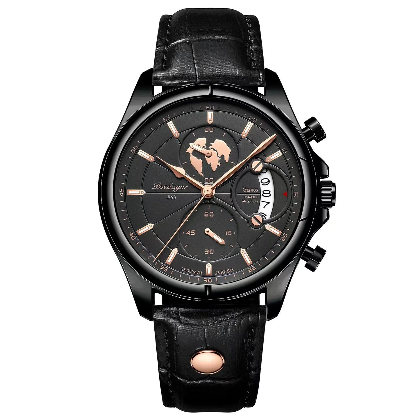 Luxury Brand Man Watch Chronograph Date Waterproof Leather Watches for Men Casual Male Clock Sports Quartz Men'S Watch