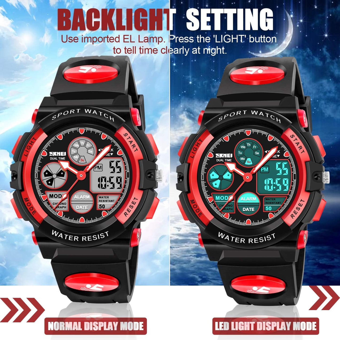 Kids Digital Watches, LED Waterproof Sports Watches for Kids- Best Gifts for Boys