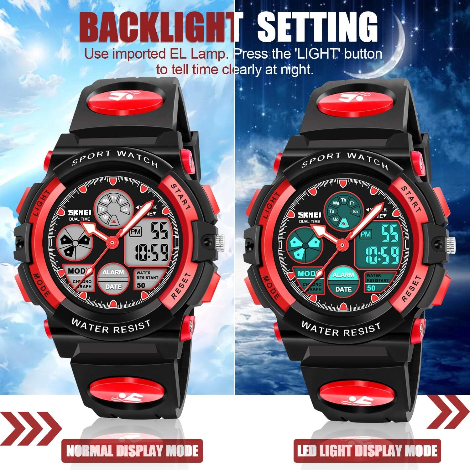 Kids Digital Watches, LED Waterproof Sports Watches for Kids- Best Gifts for Boys