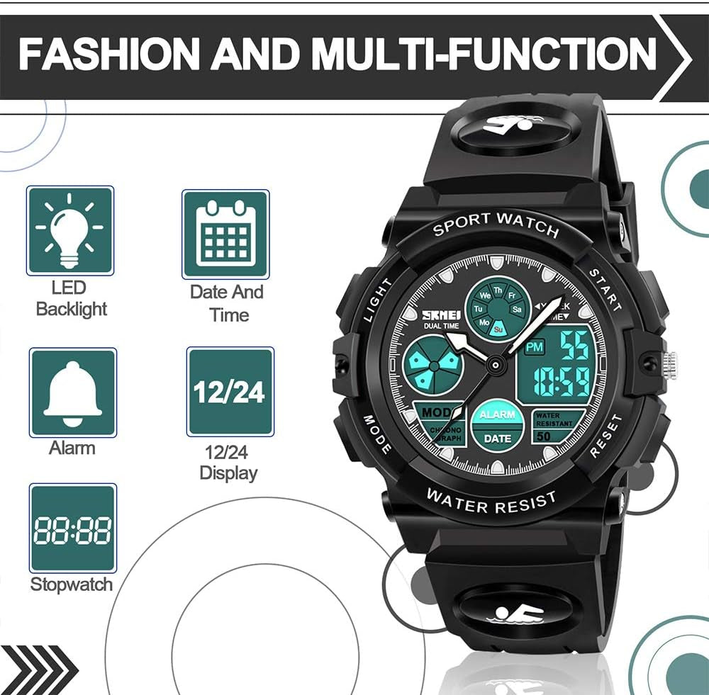 Kids Digital Watches, LED Waterproof Sports Watches for Kids- Best Gifts for Boys