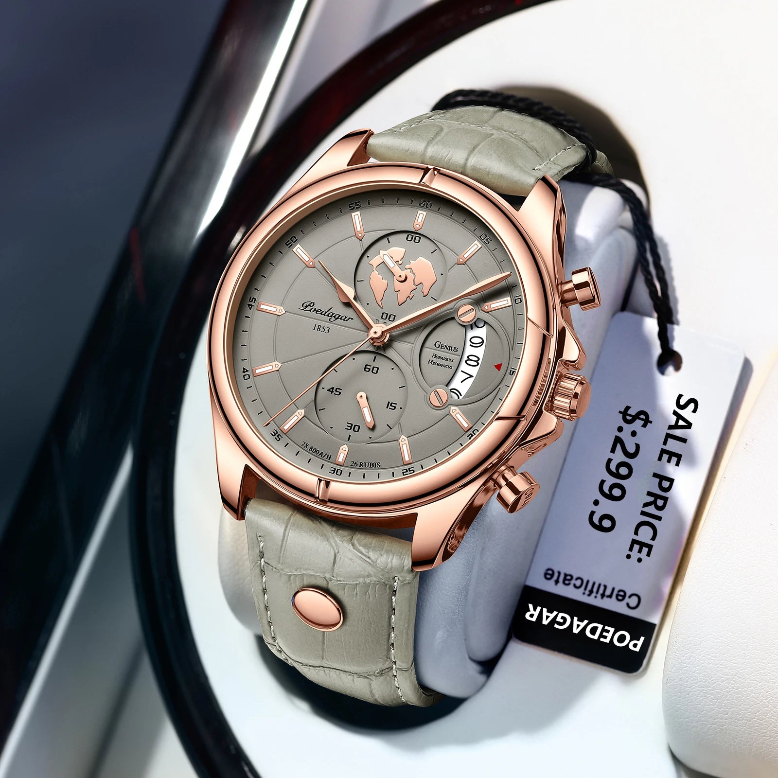 Luxury Brand Man Watch Chronograph Date Waterproof Leather Watches for Men Casual Male Clock Sports Quartz Men'S Watch