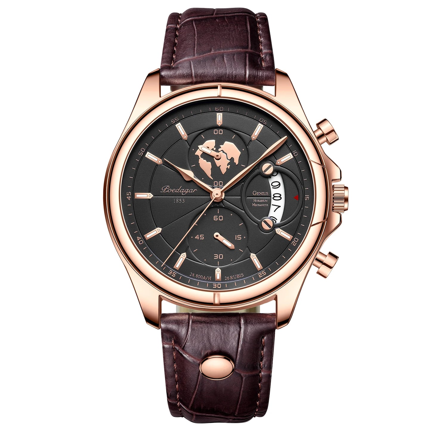 Luxury Brand Man Watch Chronograph Date Waterproof Leather Watches for Men Casual Male Clock Sports Quartz Men'S Watch