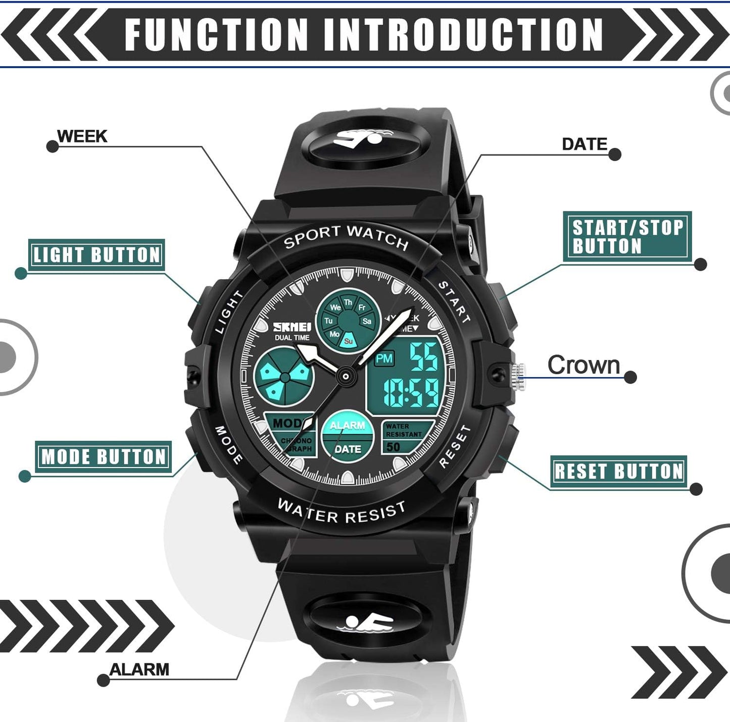Kids Digital Watches, LED Waterproof Sports Watches for Kids- Best Gifts for Boys