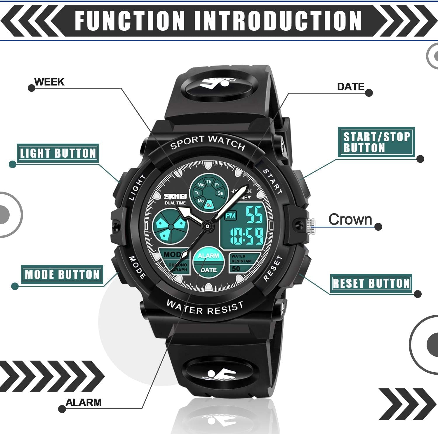 Kids Digital Watches, LED Waterproof Sports Watches for Kids- Best Gifts for Boys