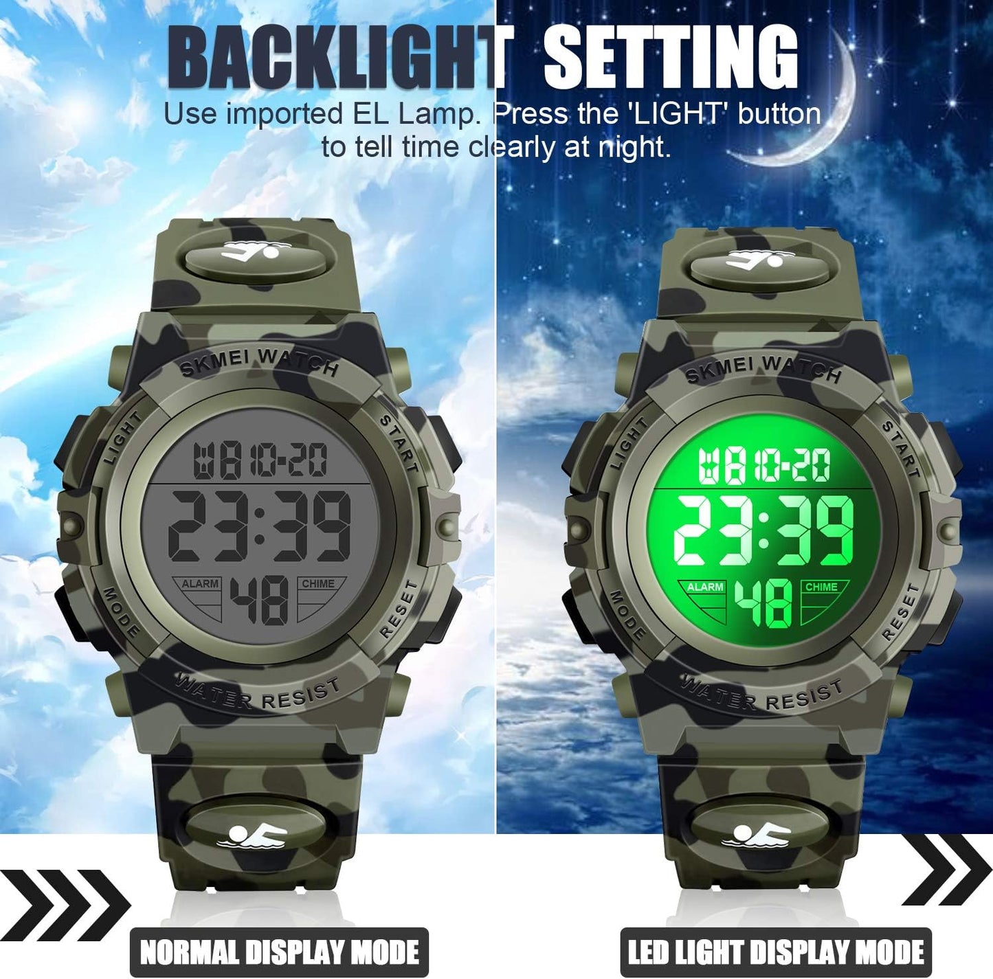 LED 50M Waterproof Kids Digital Sport Watch - Kids Gifts