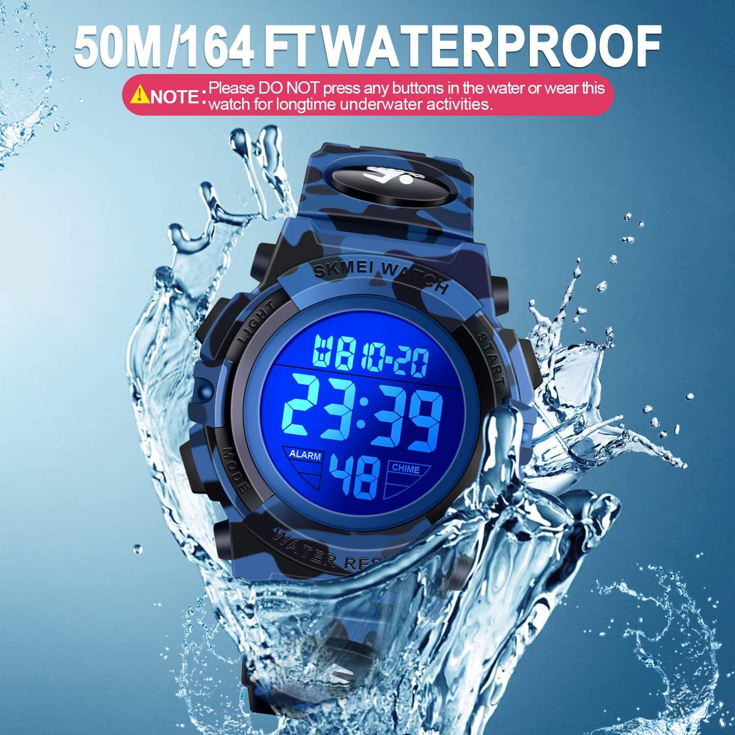LED 50M Waterproof Kids Digital Sport Watch - Kids Gifts