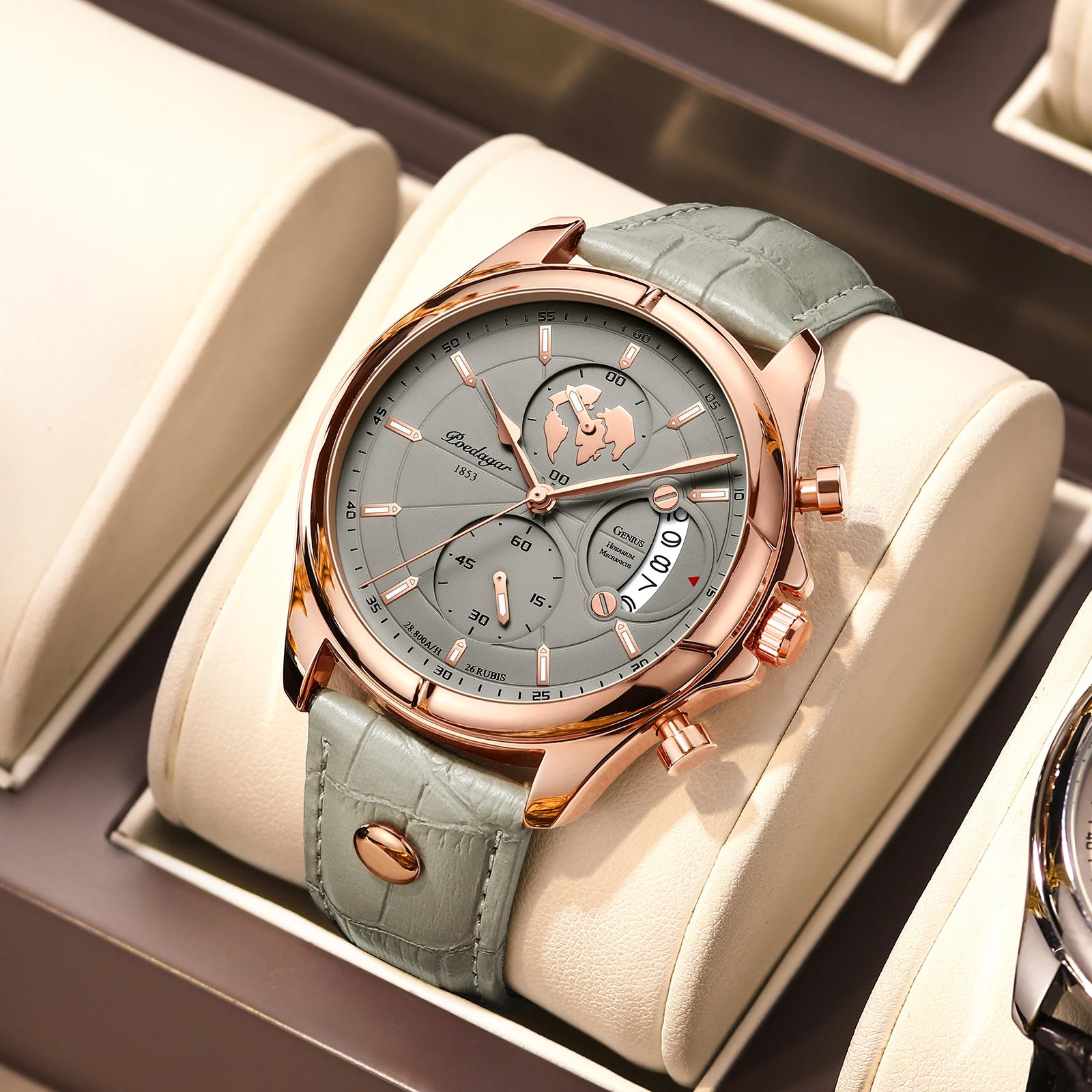 Luxury Brand Man Watch Chronograph Date Waterproof Leather Watches for Men Casual Male Clock Sports Quartz Men'S Watch