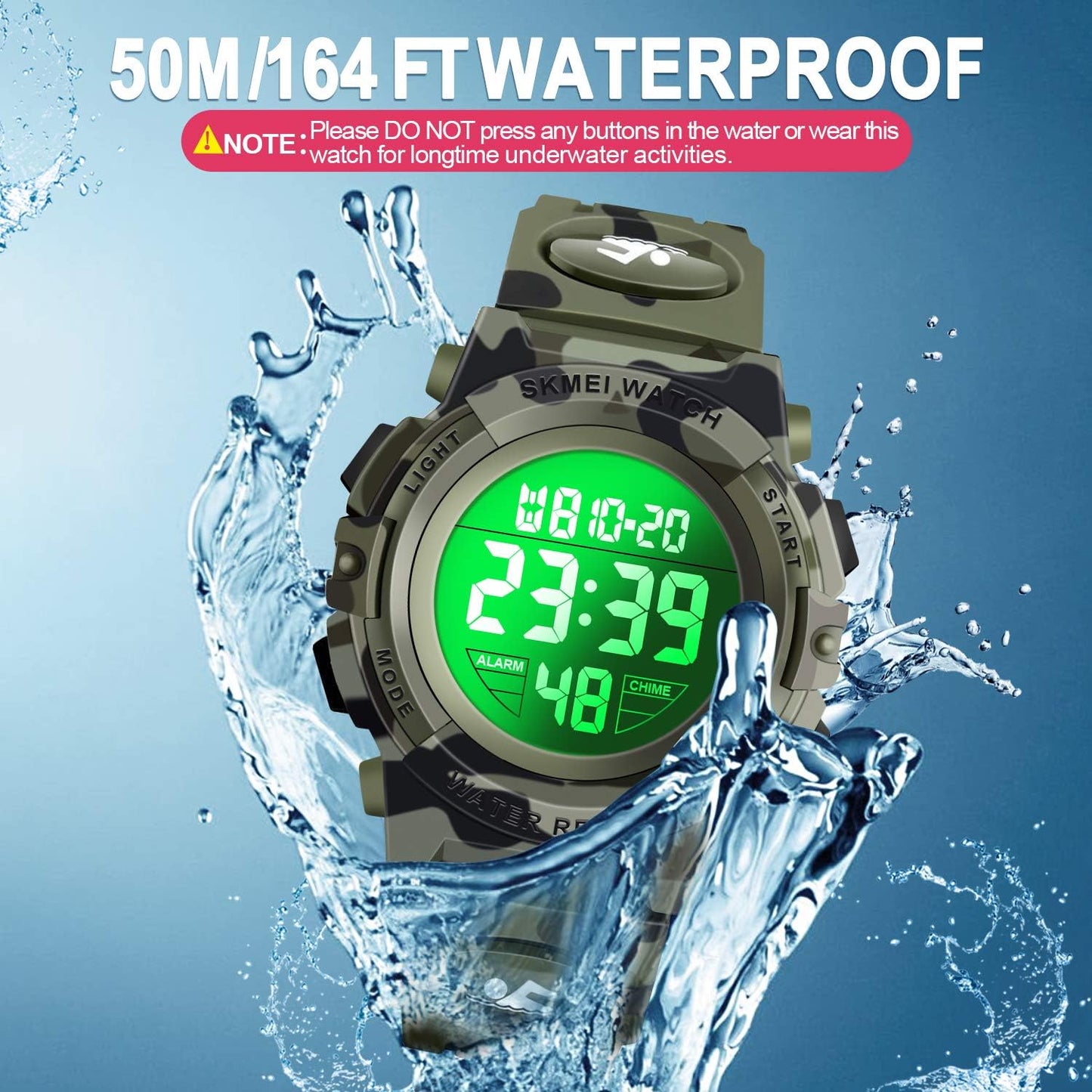 LED 50M Waterproof Kids Digital Sport Watch - Kids Gifts