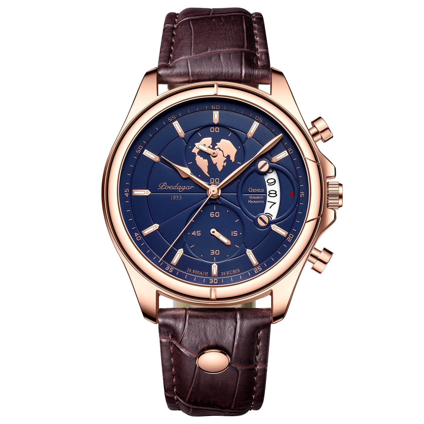 Luxury Brand Man Watch Chronograph Date Waterproof Leather Watches for Men Casual Male Clock Sports Quartz Men'S Watch