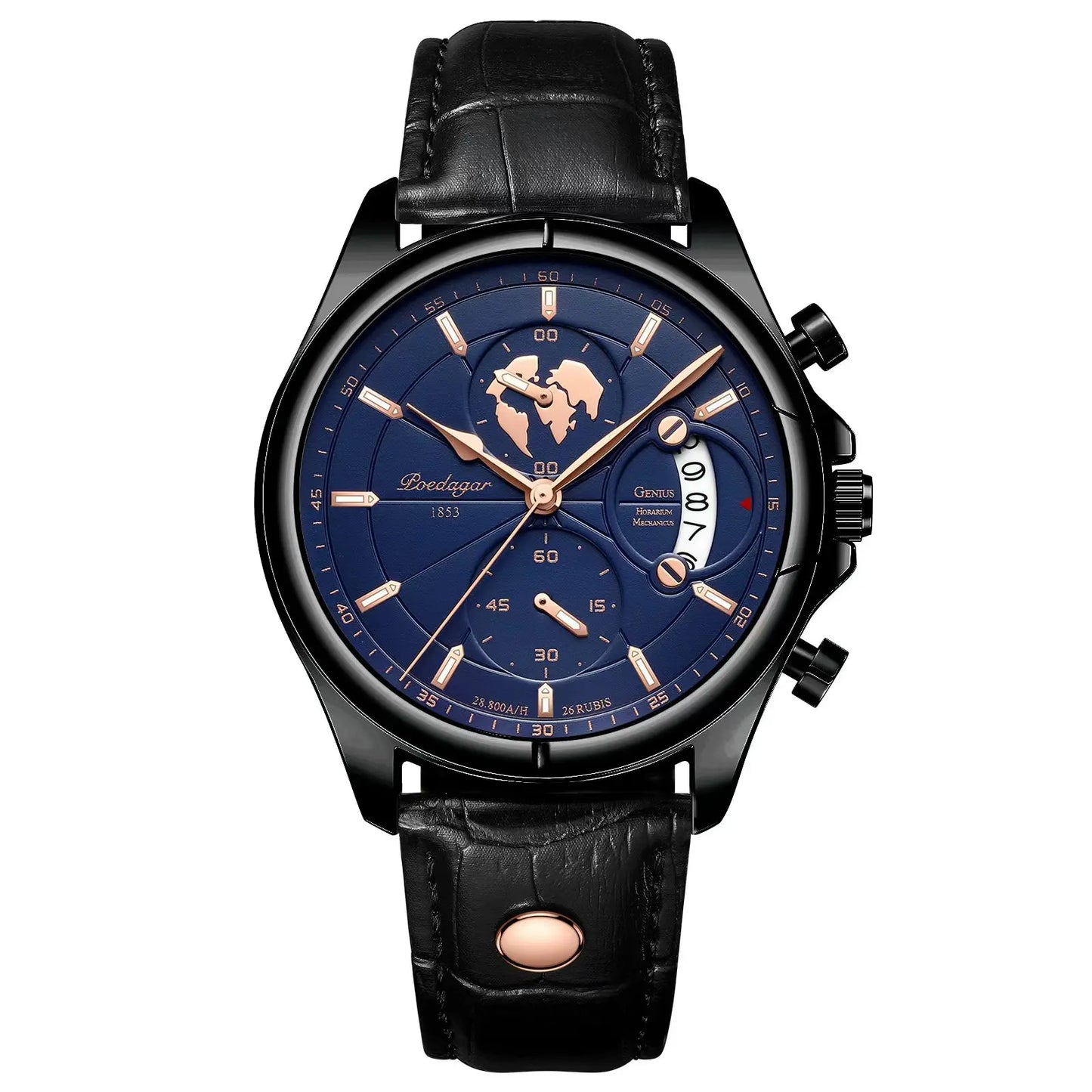 Luxury Brand Man Watch Chronograph Date Waterproof Leather Watches for Men Casual Male Clock Sports Quartz Men'S Watch